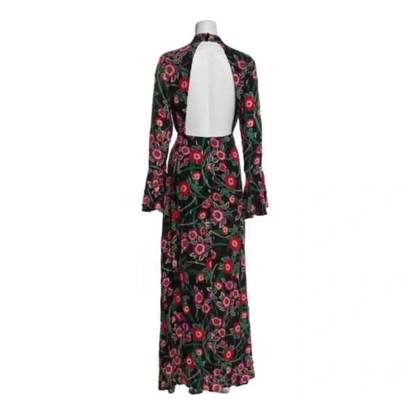 Misa Los Angeles Kora Floral Long Sleeve Backless Maxi Dress Size Large - Picture 2 of 7